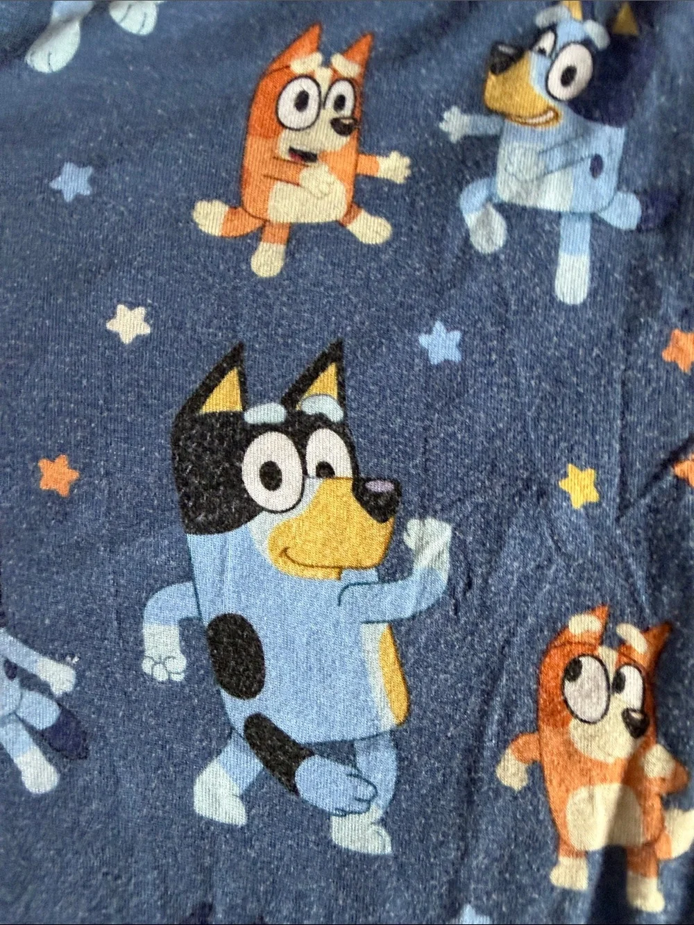 Little Sleepies Navy Blue & Orange Cartoon Pajama Set Bluey